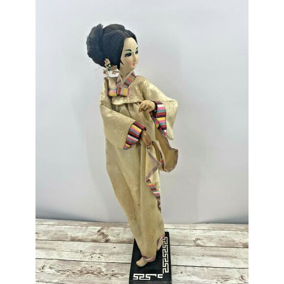 Vintage Large GEISHA GIRL In Hanbok Handmade Asian Art Sculpture Statue 20" - Picture 12 of 12